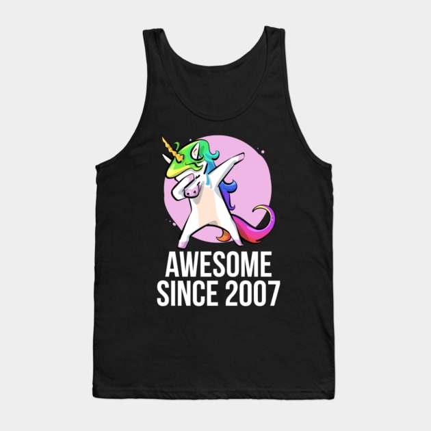 Kid 12 Yrs Old 12th Birthday Unicorn Dabbing 2007 Tank Top by Xizin Gao